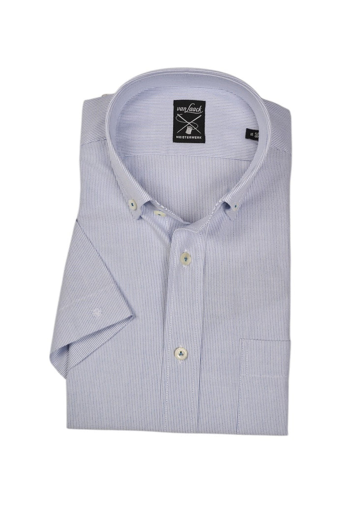 Van Laack Men hemd korte mouwen heren blauw Roy 161647 007 ROY-S-TF