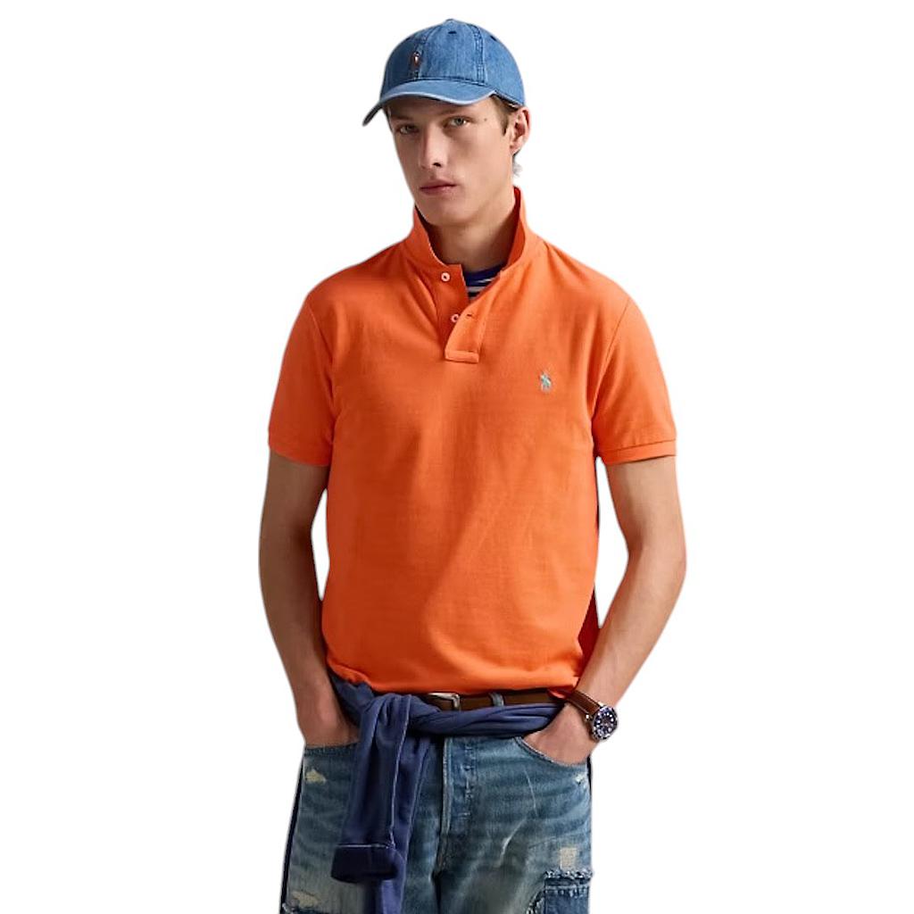 polo-ralph-lauren-men-polo-shirt-korte-mouwen-heren-oranje-custom-slimfit