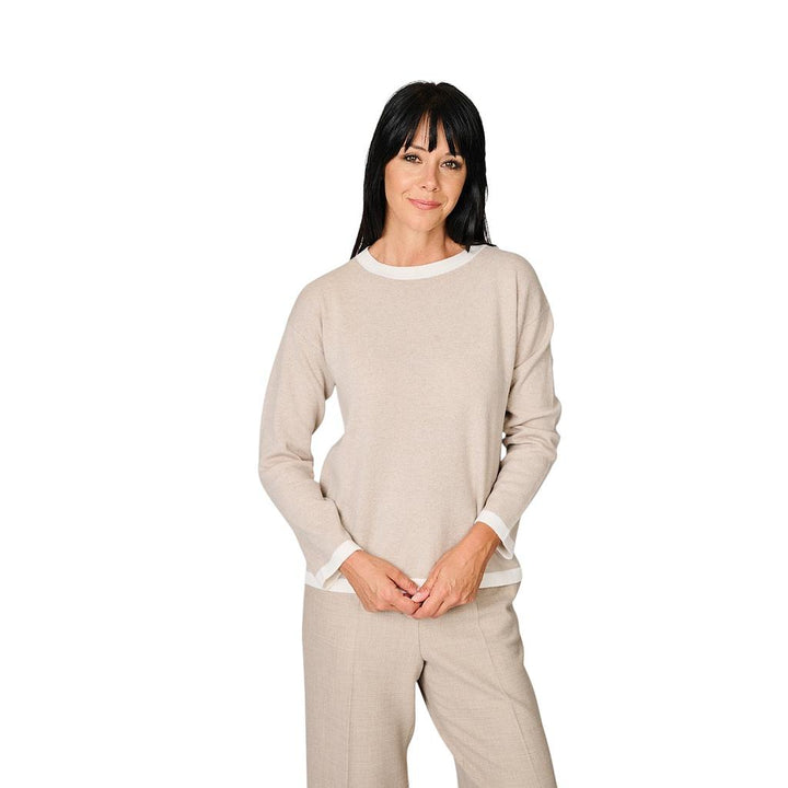 anneclaire-Pullover-mit-Rundhalsausschnitt-für-Damen-beige-d1842-857-770
