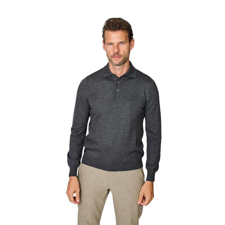 gran-sasso-men-polo-shirt-lange-mouwen-heren-anthraciet