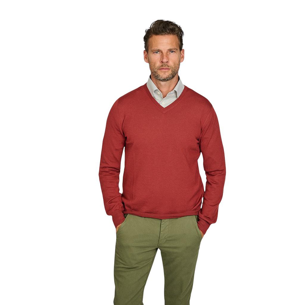 gran-sasso-men-pull-trui-v-hals-heren-donker-rood