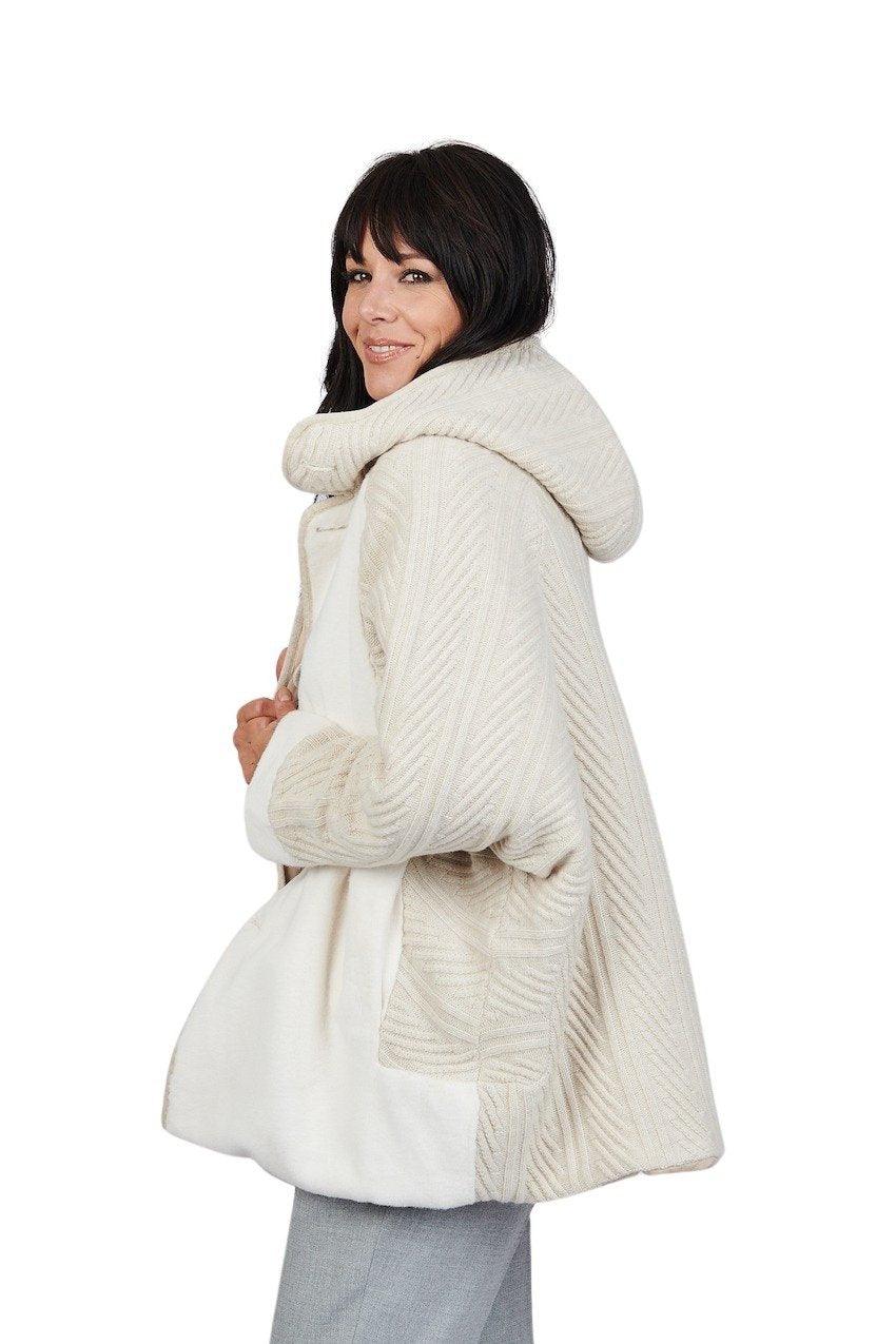 Max&Moi omkeerbare mantel jas dames ecru - Artson Fashion
