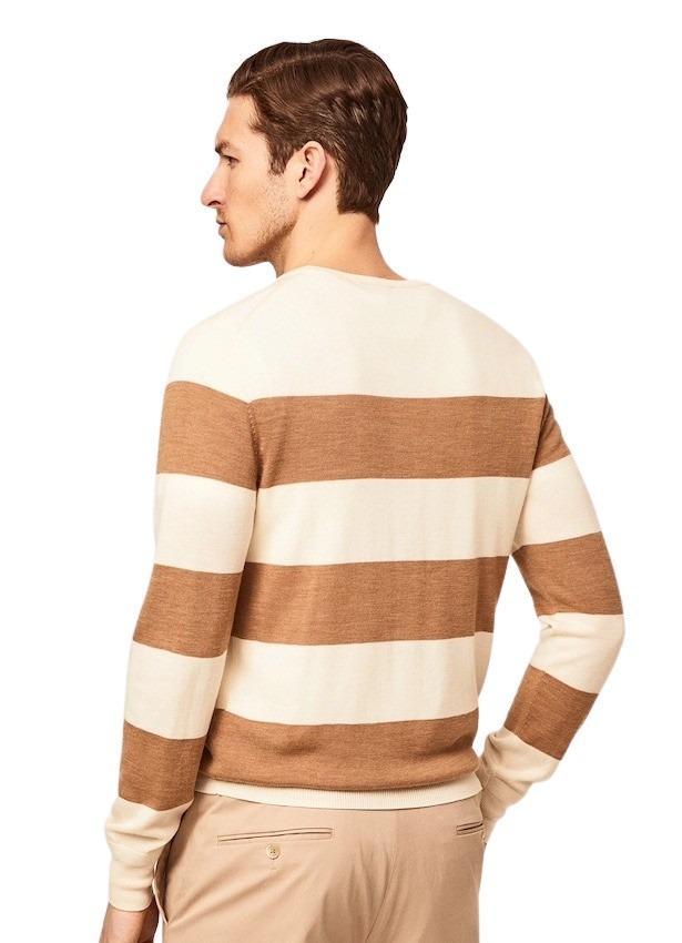 Hackett London pull trui ronde hals heren ecru Artson Fashion