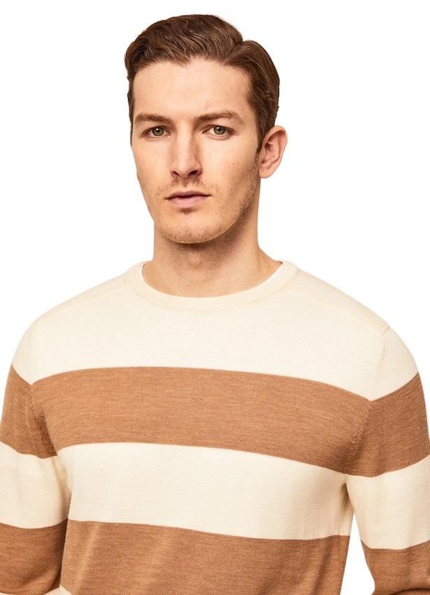 Hackett London pull trui ronde hals heren ecru Artson Fashion